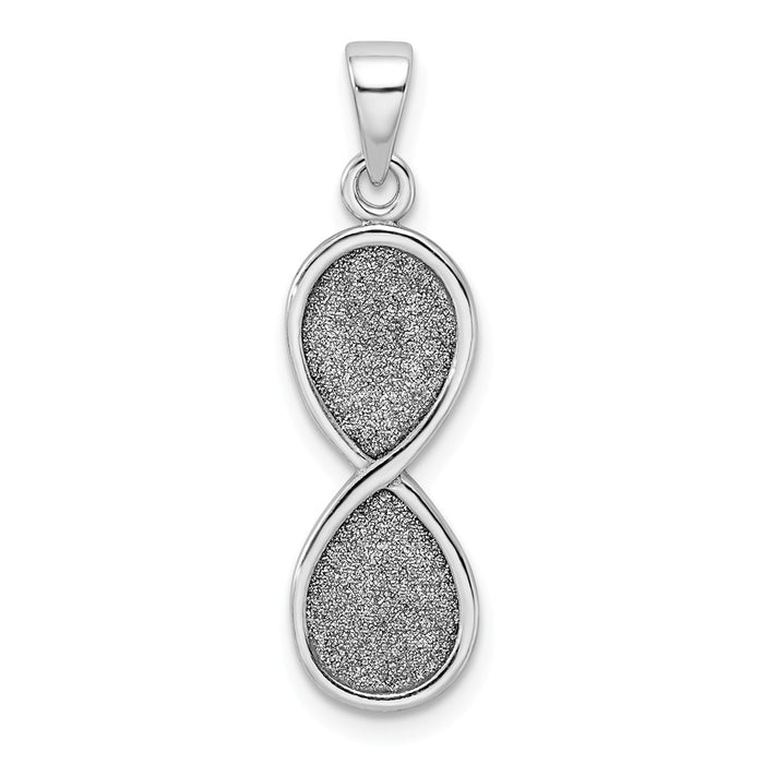 Million Charms 925 Sterling Silver Rhodium-Plate Laser-Cut Infinity Symbol Pendant