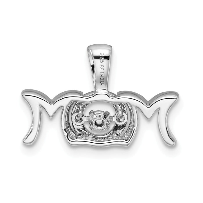 Million Charms 925 Sterling Silver Rhodium-Plated Vibrant Diamond Mom Pendant