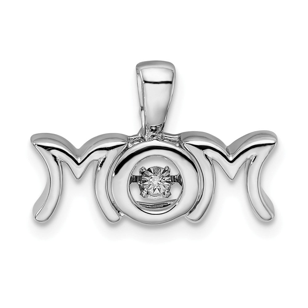 Million Charms 925 Sterling Silver Rhodium-Plated Vibrant Diamond Mom Pendant