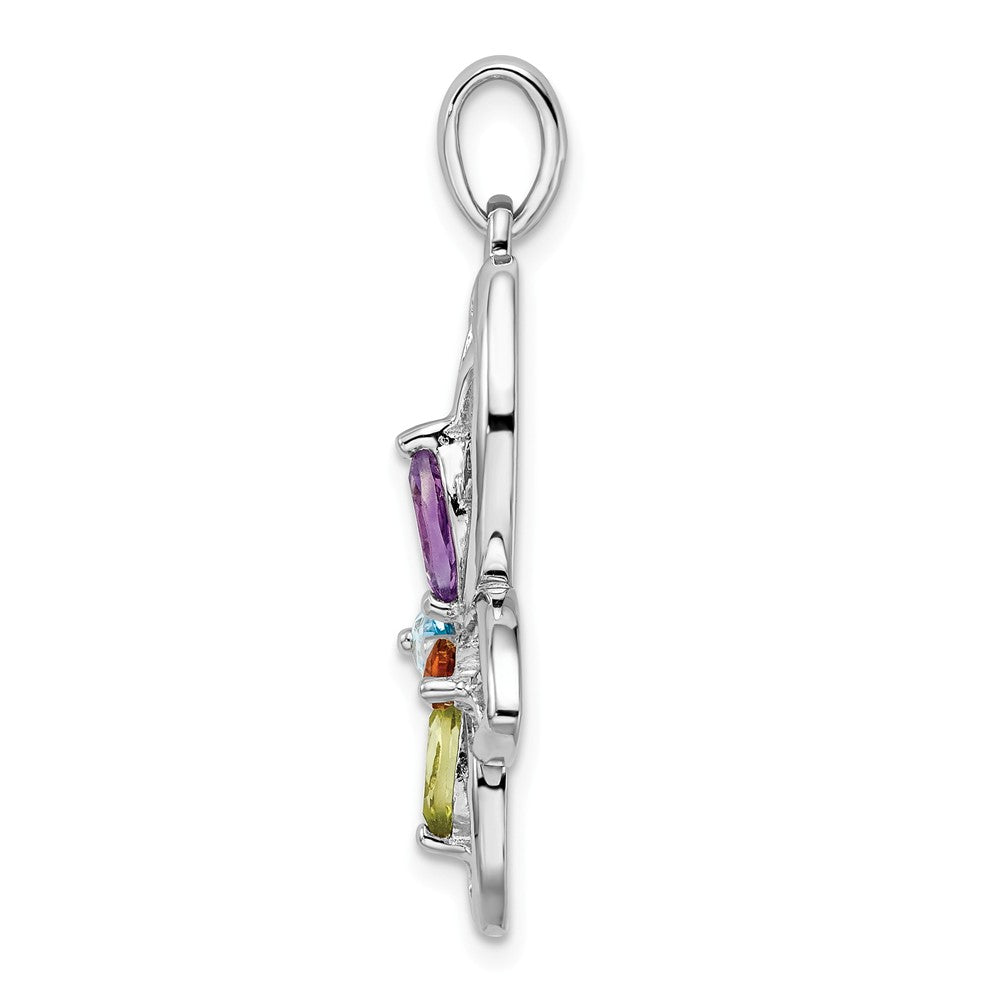 Million Charms 925 Sterling Silver Rhodium-Plated Pe Ci Am Swiss Bt Butterfly Pendant