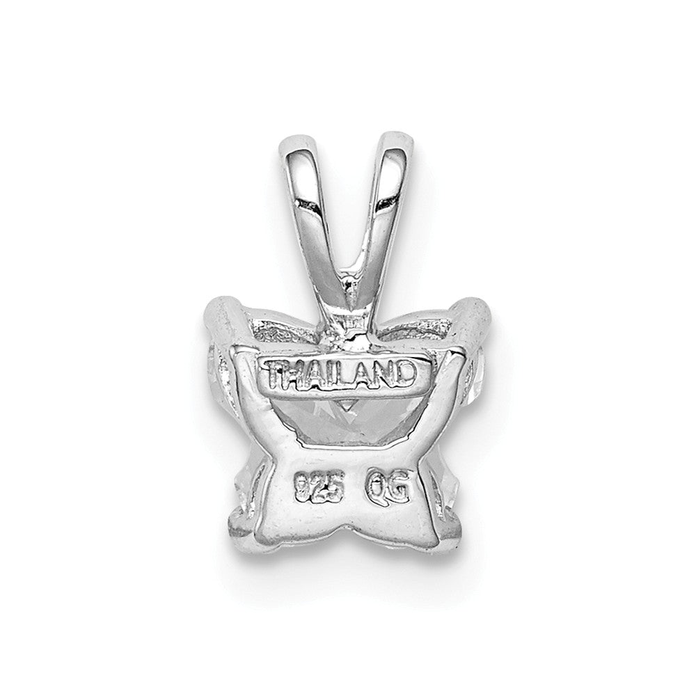 Million Charms 925 Sterling Silver Rhodium-Plated (Cubic Zirconia) CZ Butterfly Pendant