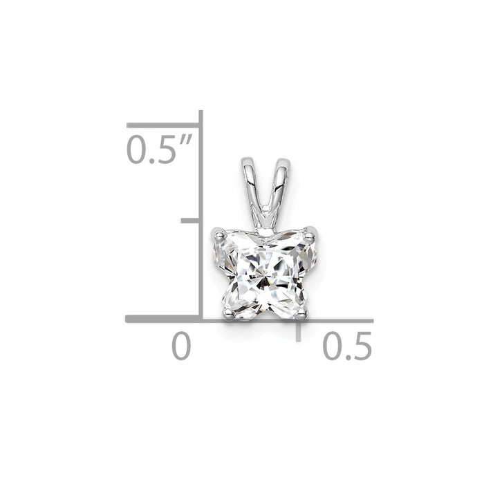 Million Charms 925 Sterling Silver Rhodium-Plated (Cubic Zirconia) CZ Butterfly Pendant