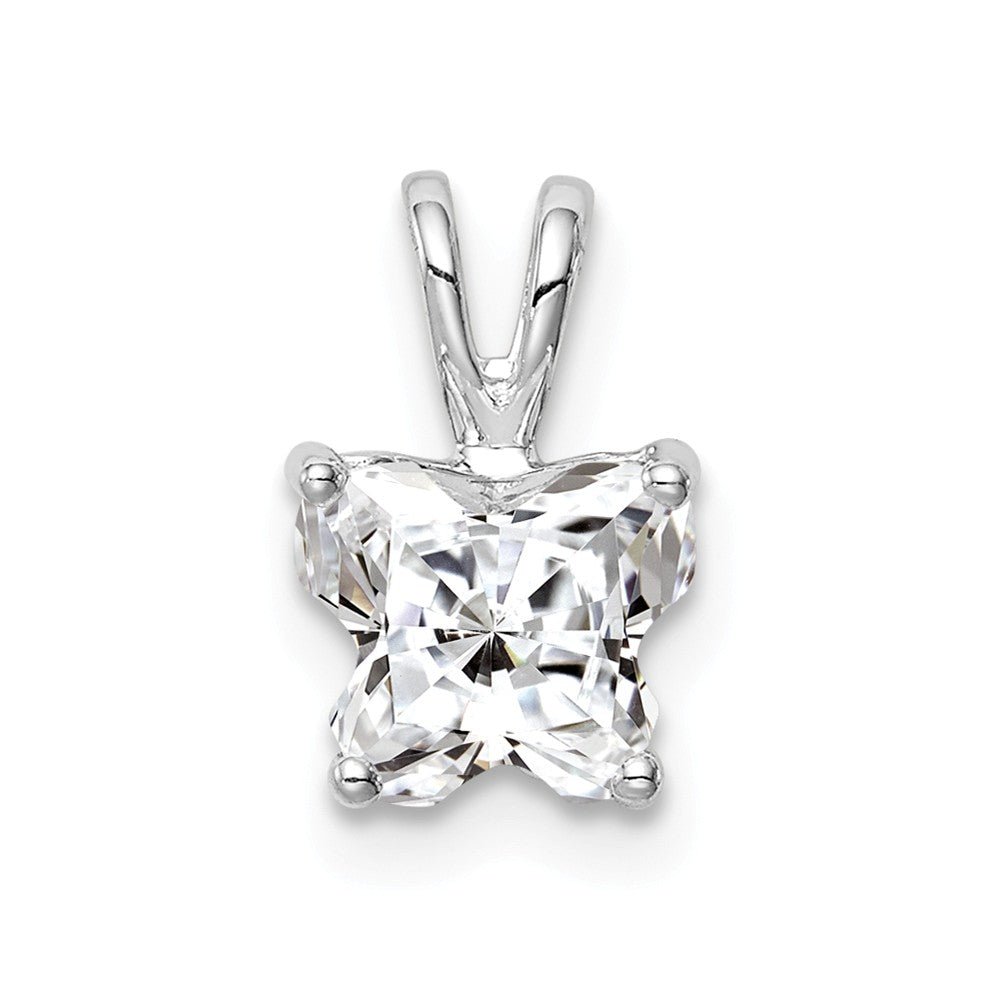 Million Charms 925 Sterling Silver Rhodium-Plated (Cubic Zirconia) CZ Butterfly Pendant