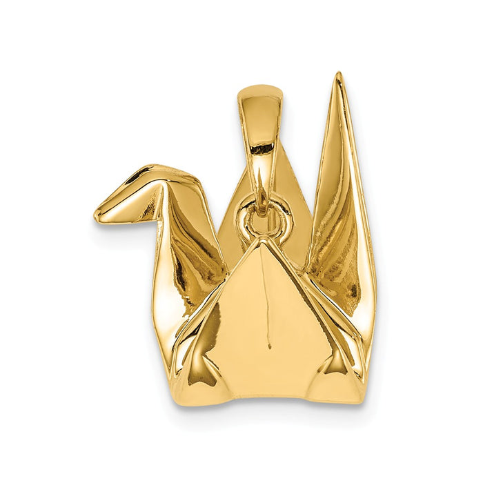 Million Charms Sterling Silver Gold-Plated Origami Crane Pendant