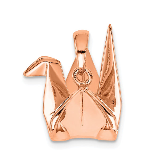 Million Charms Sterling Silver Rose Gold-Plated Origami Crane Pendant