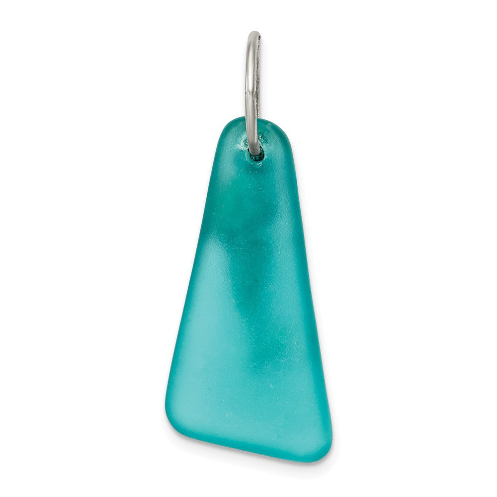 Million Charms 925 Sterling Silver Teal Sea Glass Mermaid Pendant