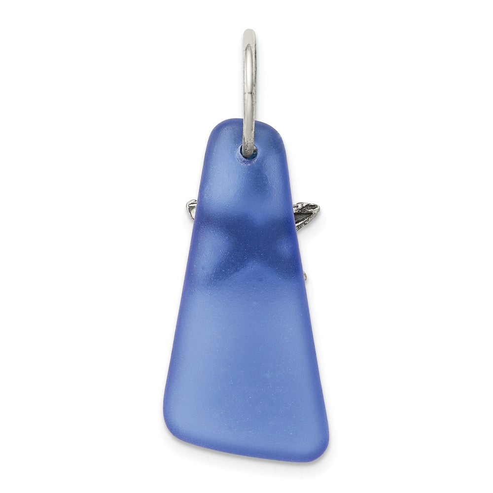 Million Charms 925 Sterling Silver Blue Sea Glass Nautical Starfish Pendant