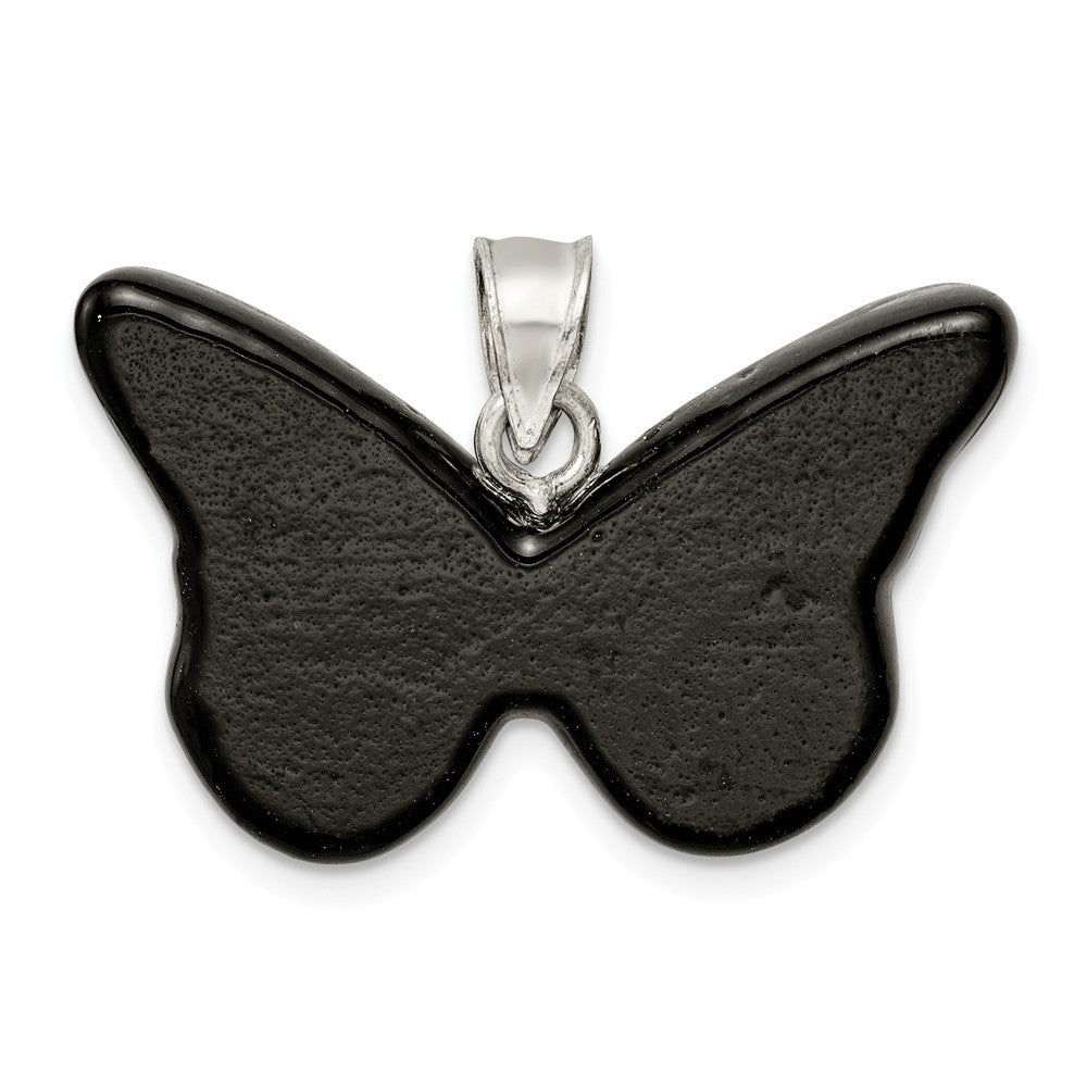 Million Charms 925 Sterling Silver Iridescent Butterfly Tree Pendant