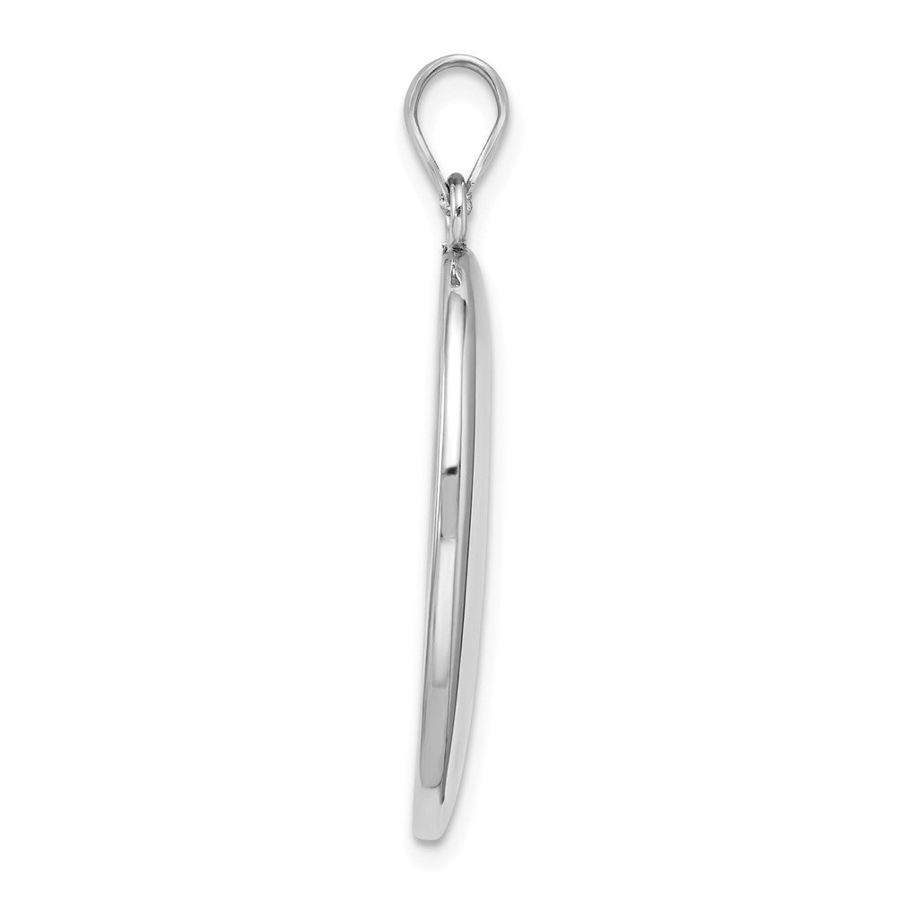 Million Charms 925 Sterling Silver Rhodium-Plated Polished Oval Open Pendant