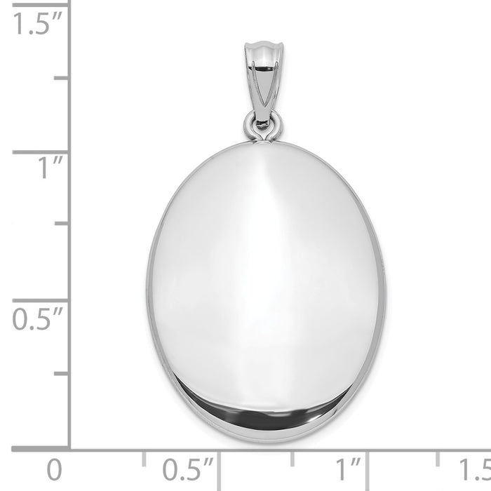 Million Charms 925 Sterling Silver Rhodium-Plated Polished Oval Open Pendant