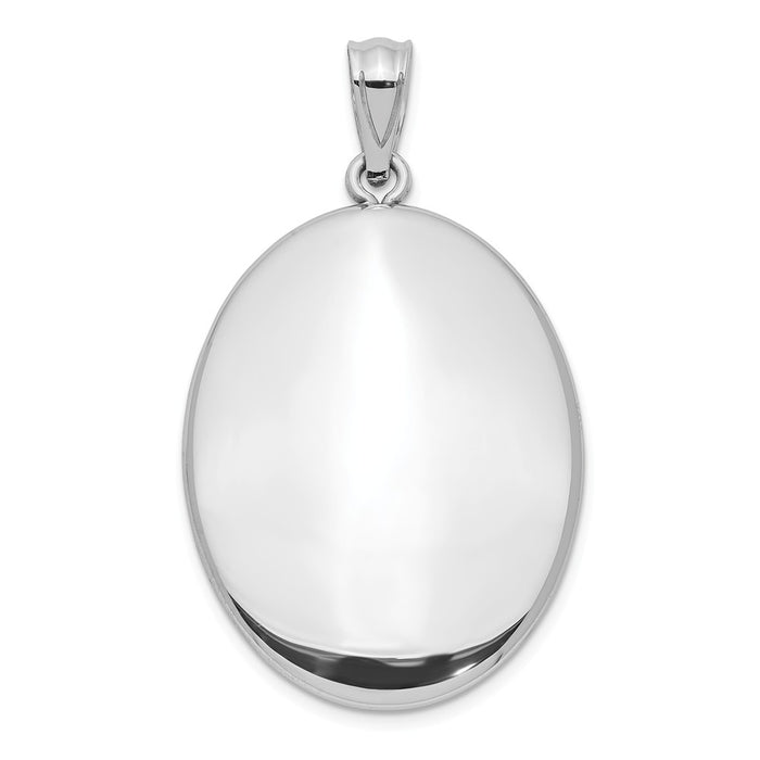 Million Charms 925 Sterling Silver Rhodium-Plated Polished Oval Open Pendant