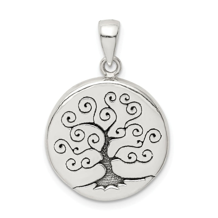 Million Charms 925 Sterling Silver Antiqued Tree Pendant