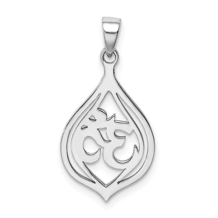 Million Charms 925 Sterling Silver Rhodium-Plated Om Pendant