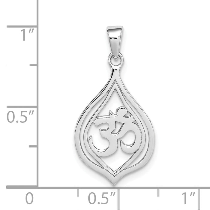 Million Charms 925 Sterling Silver Rhodium-Plated Om Pendant