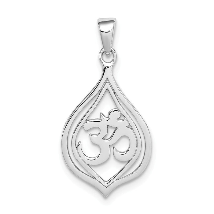 Million Charms 925 Sterling Silver Rhodium-Plated Om Pendant