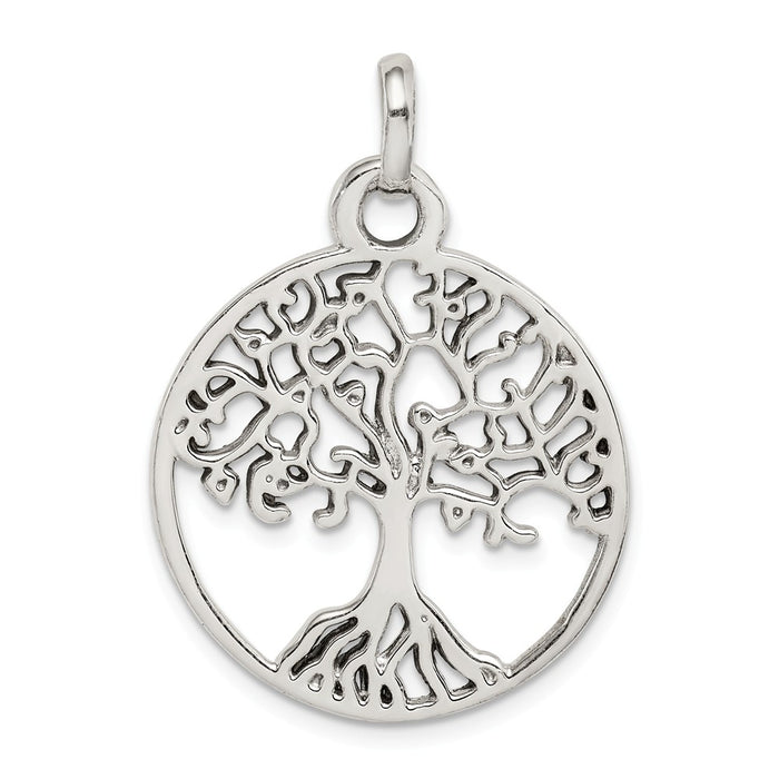 Million Charms 925 Sterling Silver Polished Tree Of Life Pendant