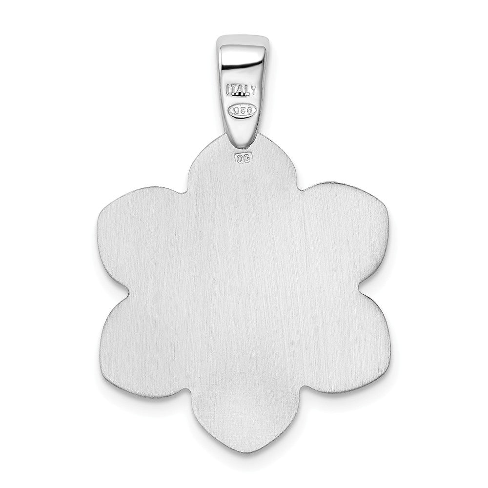 Million Charms 925 Sterling Silver Rhodium-Plated Flower Pendant