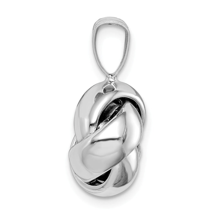 Million Charms 925 Sterling Silver Rhodium-Plated Polished Love Knot Pendant