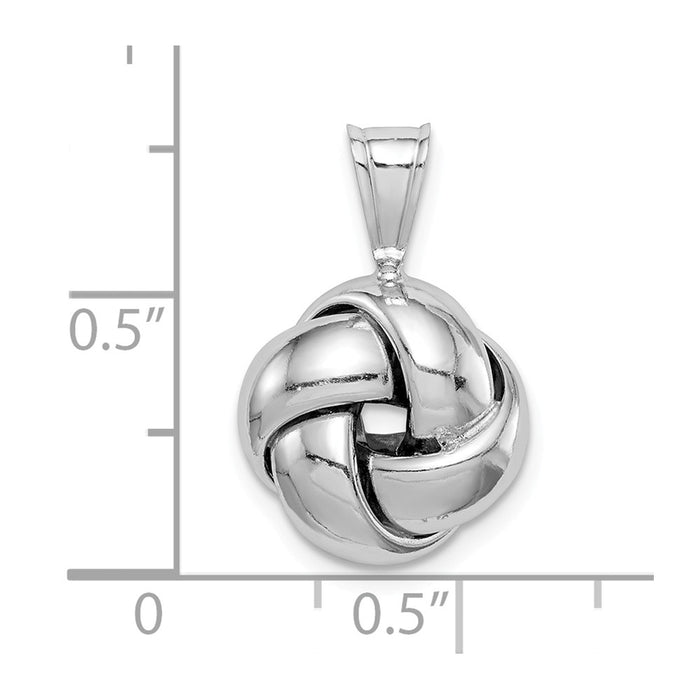 Million Charms 925 Sterling Silver Rhodium-Plated Polished Love Knot Pendant