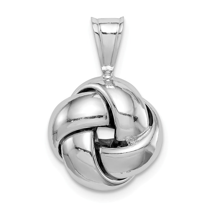 Million Charms 925 Sterling Silver Rhodium-Plated Polished Love Knot Pendant