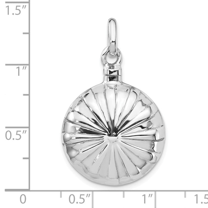 Million Charms 925 Sterling Silver Rhodium-Plated Puffed Ash Holder Pendant