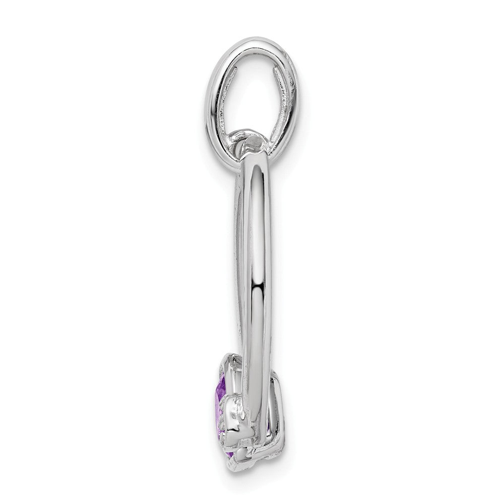 Million Charms 925 Sterling Silver Pink Quartz & Diamond Hearts In Circle Pendant