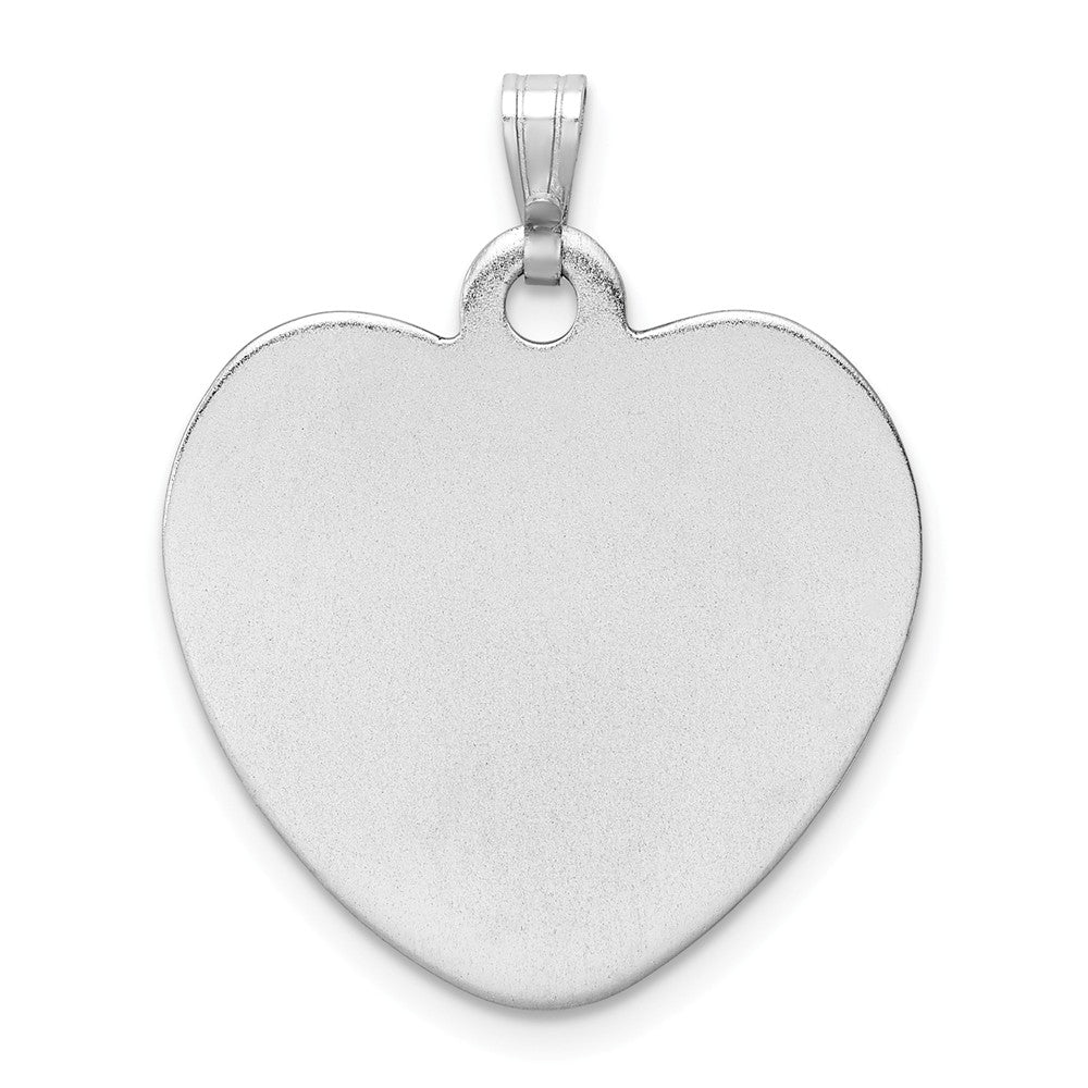 Million Charms 925 Sterling Silver Rhodium-Plated Pink Crystal Hope Heart Pendant