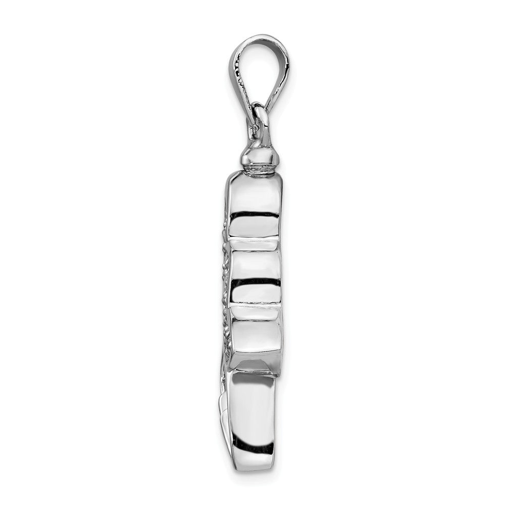 Million Charms 925 Sterling Silver Rhodium-Plated Butterfly (Cubic Zirconia) CZ Ash Holder Pendant