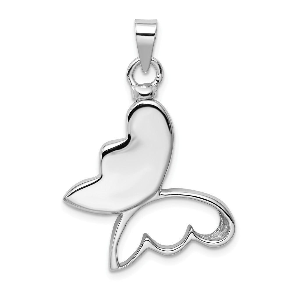 Million Charms 925 Sterling Silver Rhodium-Plated Butterfly (Cubic Zirconia) CZ Ash Holder Pendant