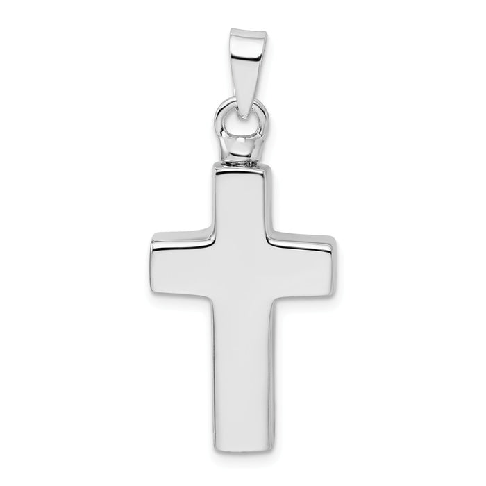 Million Charms 925 Sterling Silver Rhodium-Plated Enameled Relgious Cross Ash Holder Pendant