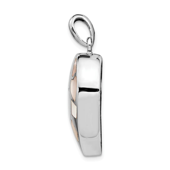 Million Charms 925 Sterling Silver Rhodium-Plated Mother Of Pearl Ash Holder Pendant
