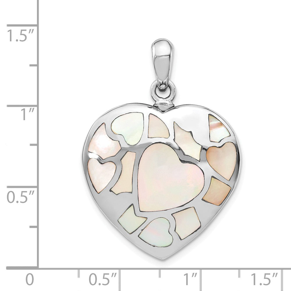 Million Charms 925 Sterling Silver Rhodium-Plated Mother Of Pearl Ash Holder Pendant
