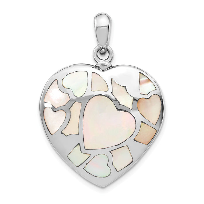 Million Charms 925 Sterling Silver Rhodium-Plated Mother Of Pearl Ash Holder Pendant