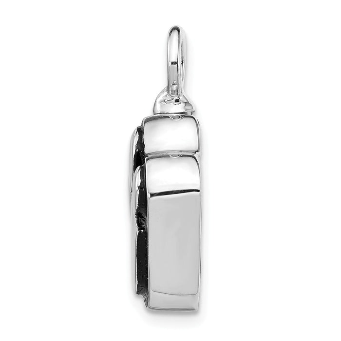 Million Charms 925 Sterling Silver Rhodium-Plated Enameled Paw Ash Holder Bottle Pendant