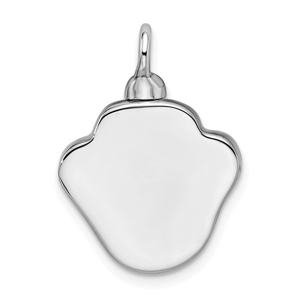 Million Charms 925 Sterling Silver Rhodium-Plated Enameled Paw Ash Holder Bottle Pendant