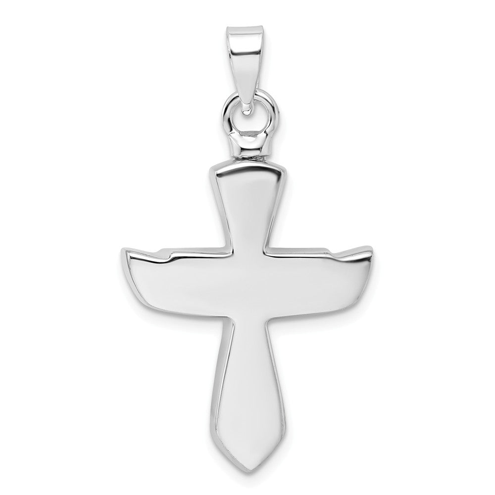 Million Charms 925 Sterling Silver Rhodium-Plated Antiqued Relgious Cross With Heart Ash Holder Pendant