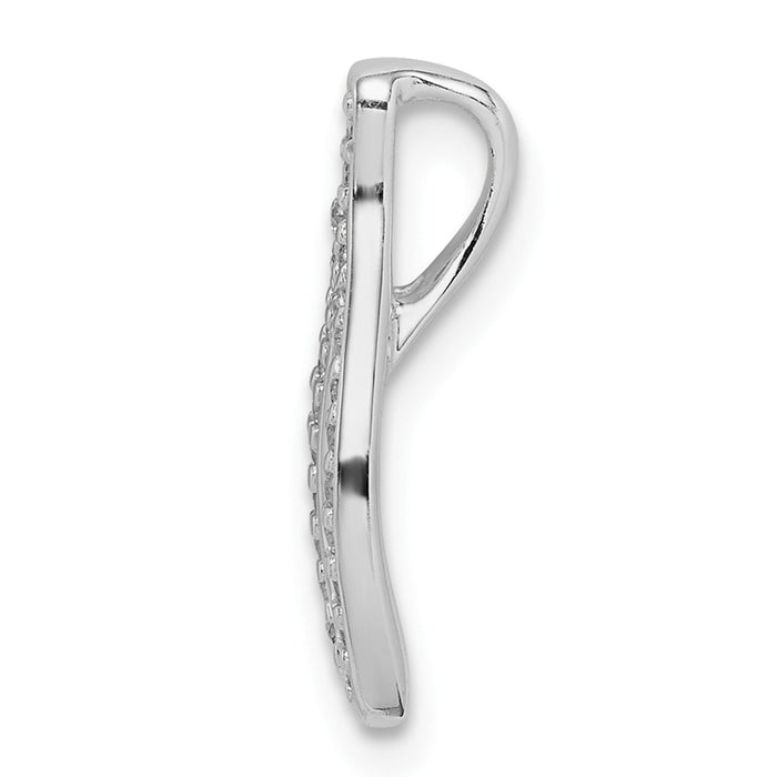 Million Charms 925 Sterling Silver Rhodium-plated Plated (Cubic Zirconia) CZ Wishbone Slide