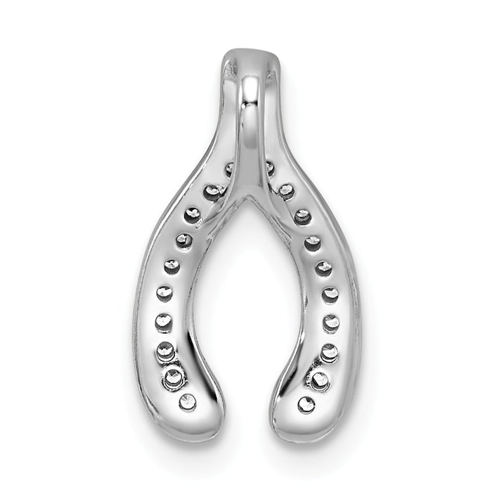 Million Charms 925 Sterling Silver Rhodium-plated Plated (Cubic Zirconia) CZ Wishbone Slide