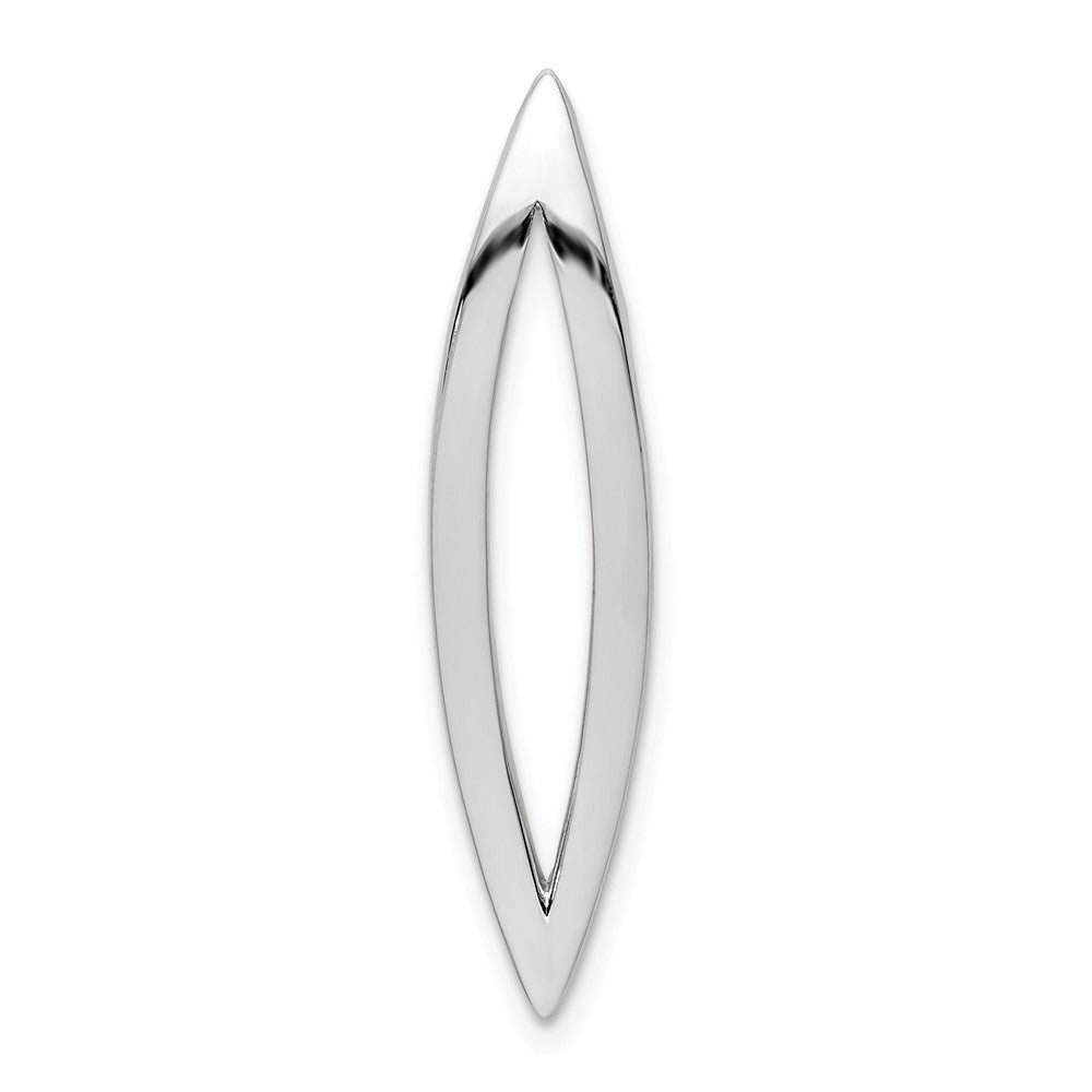 Million Charms 925 Sterling Silver Rhodium-Plated Curved Open Leaf Slide