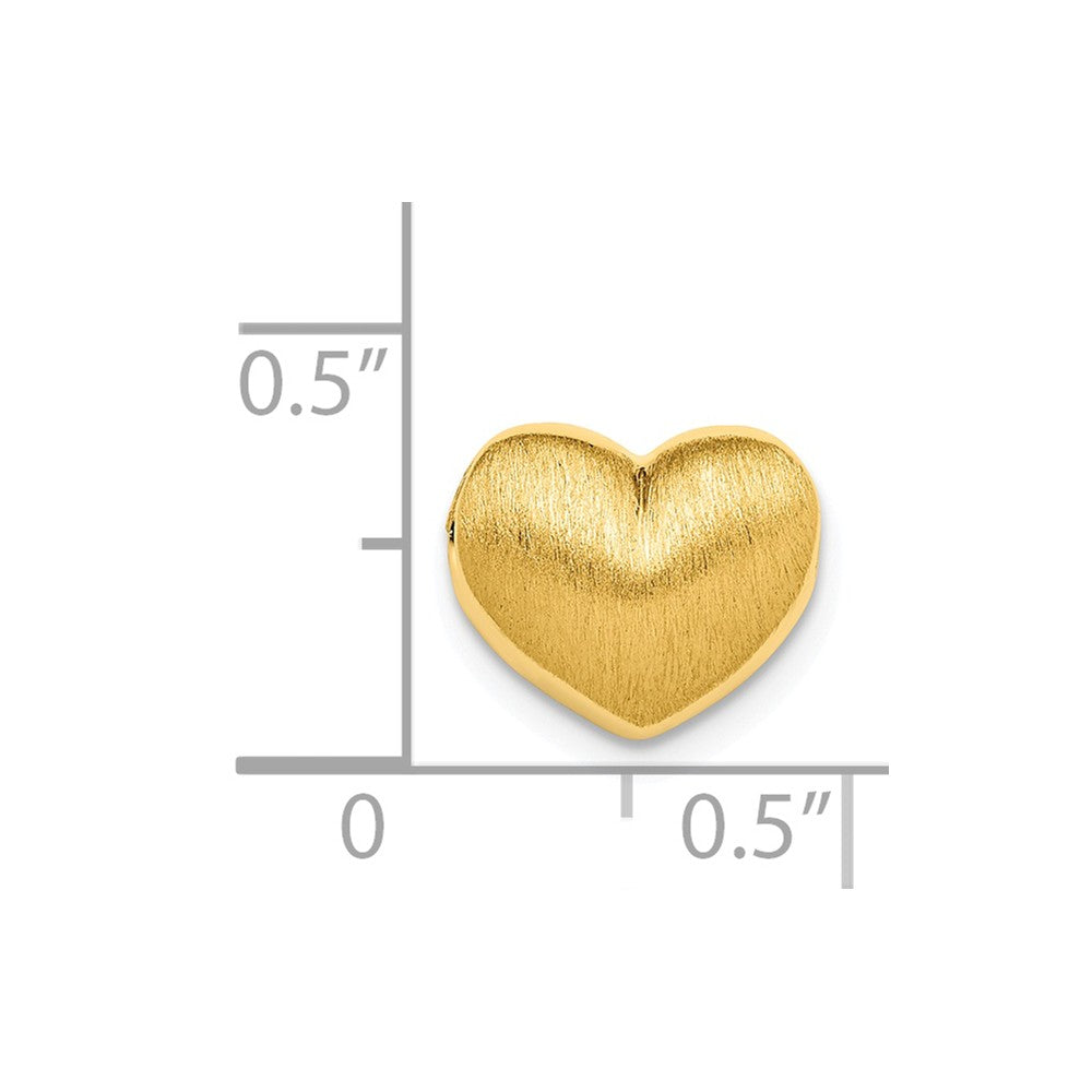 Million Charms 925 Sterling Silver Gold-Plated Scratch Finish Heart Chain Slide