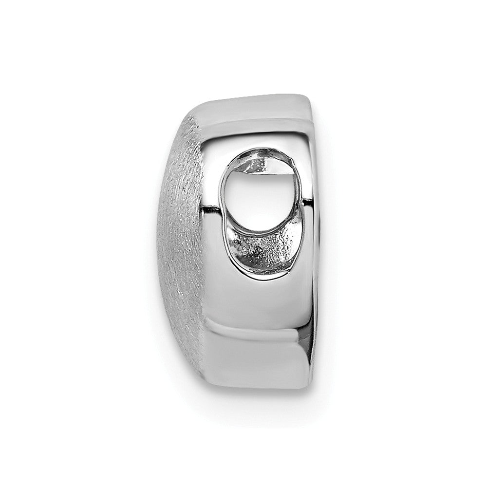 Million Charms 925 Sterling Silver Rhodium-Plated Scratch Finish Heart Chain Slide
