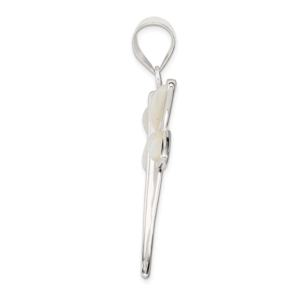 Million Charms 925 Sterling Silver White Shell Dragonfly Pendant