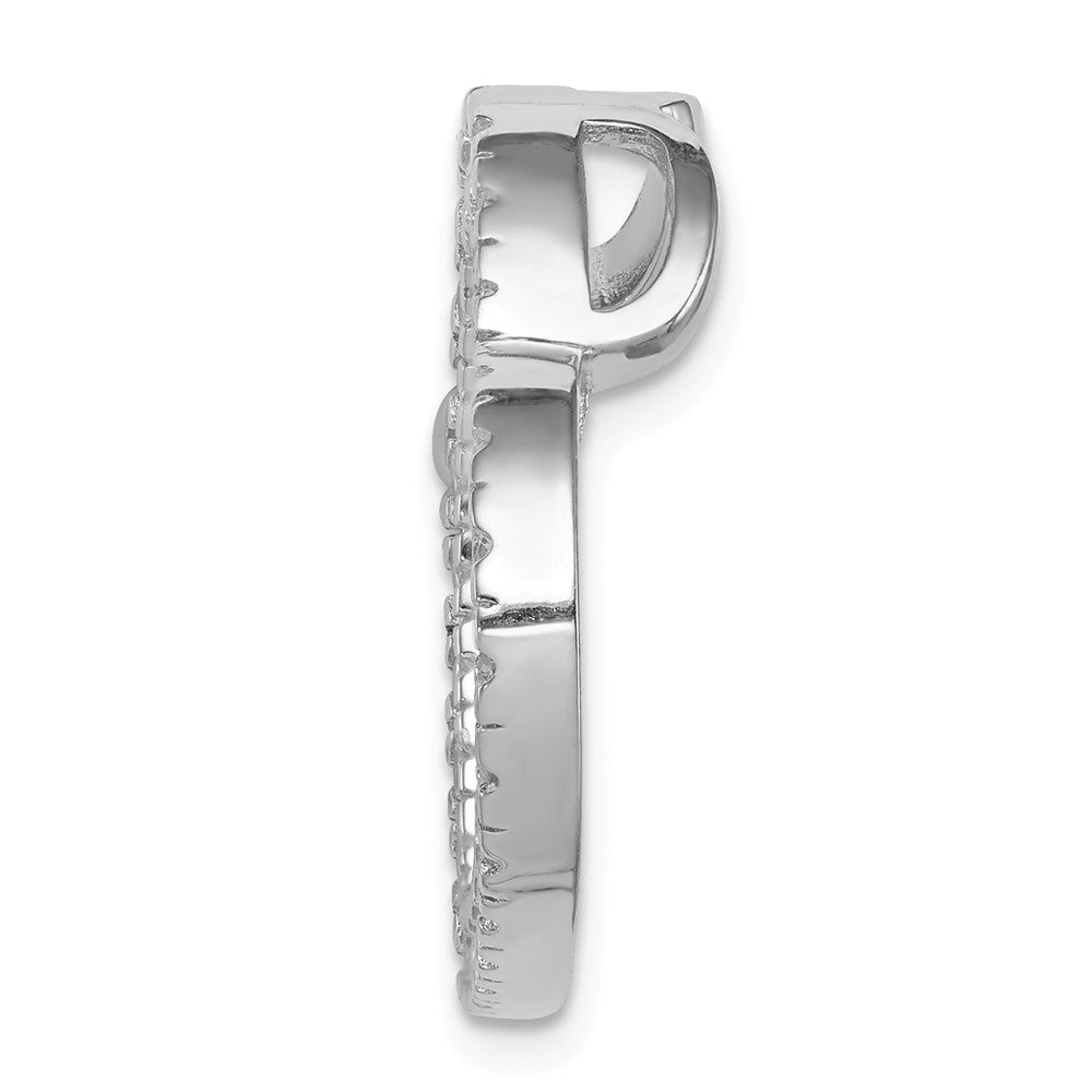 Million Charms 925 Sterling Silver (Cubic Zirconia) CZ Heart Slide Pendant