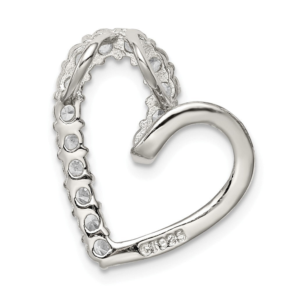 Million Charms 925 Sterling Silver (Cubic Zirconia) CZ Heart Pendant