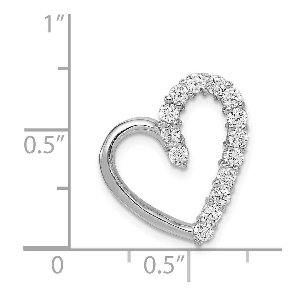 Million Charms 925 Sterling Silver (Cubic Zirconia) CZ Heart Pendant