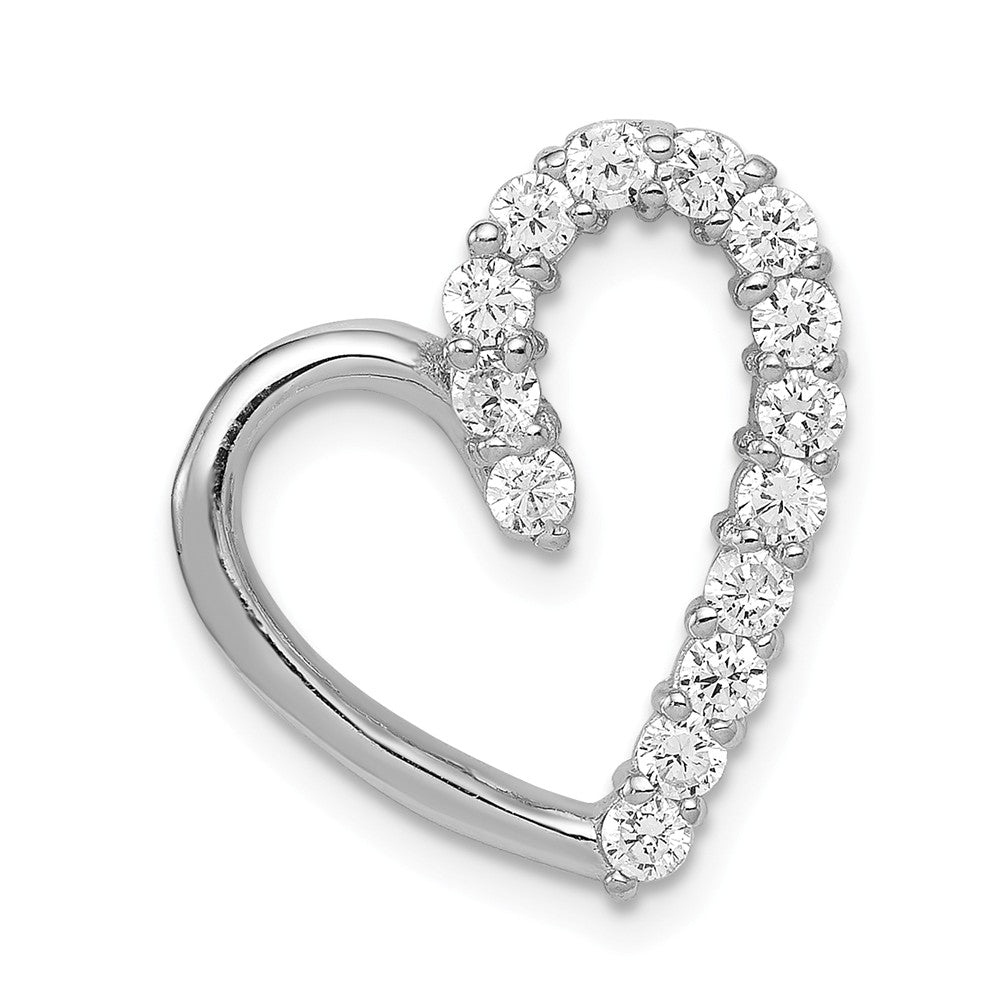 Million Charms 925 Sterling Silver (Cubic Zirconia) CZ Heart Pendant