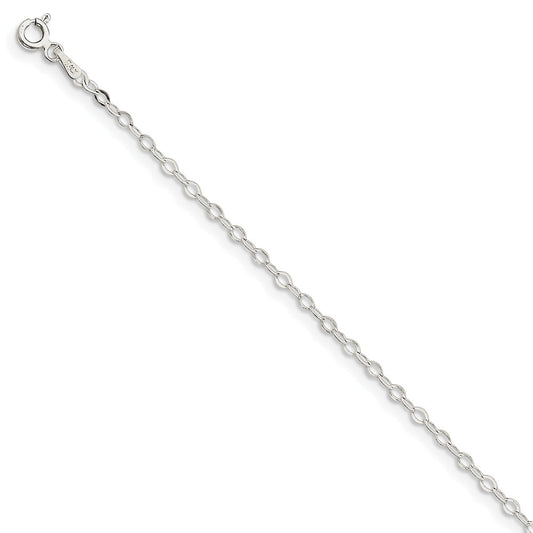 Million Charms 925 Sterling Silver 2.25mm Fancy Pendant Chain, Chain Length: 8 inches