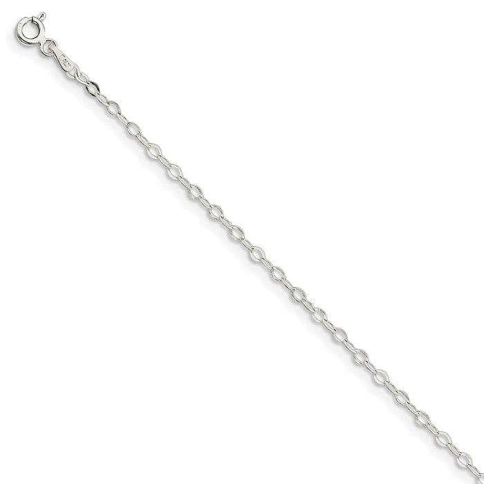 Million Charms 925 Sterling Silver 2.25mm Fancy Pendant Chain, Chain Length: 8 inches