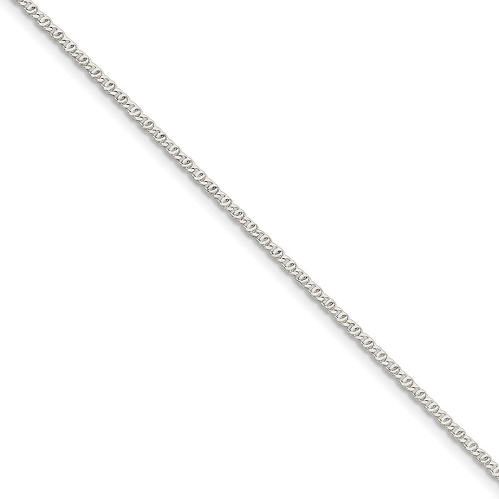 Million Charms 925 Sterling Silver 2mm Fancy Anchor Pendant Chain, Chain Length: 8 inches
