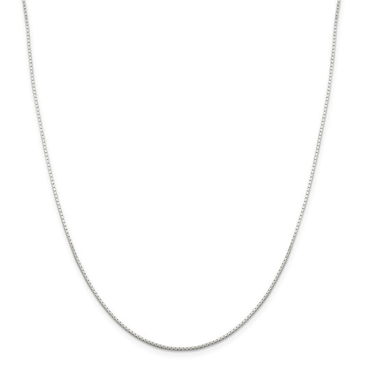 Million Charms 925 Sterling Silver 1mm Mirror Box Chain, Chain Length: 16 inches